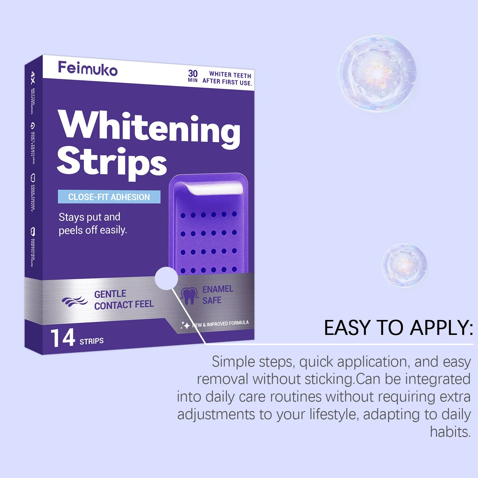 Teeth Whitening Purple Smile Strips