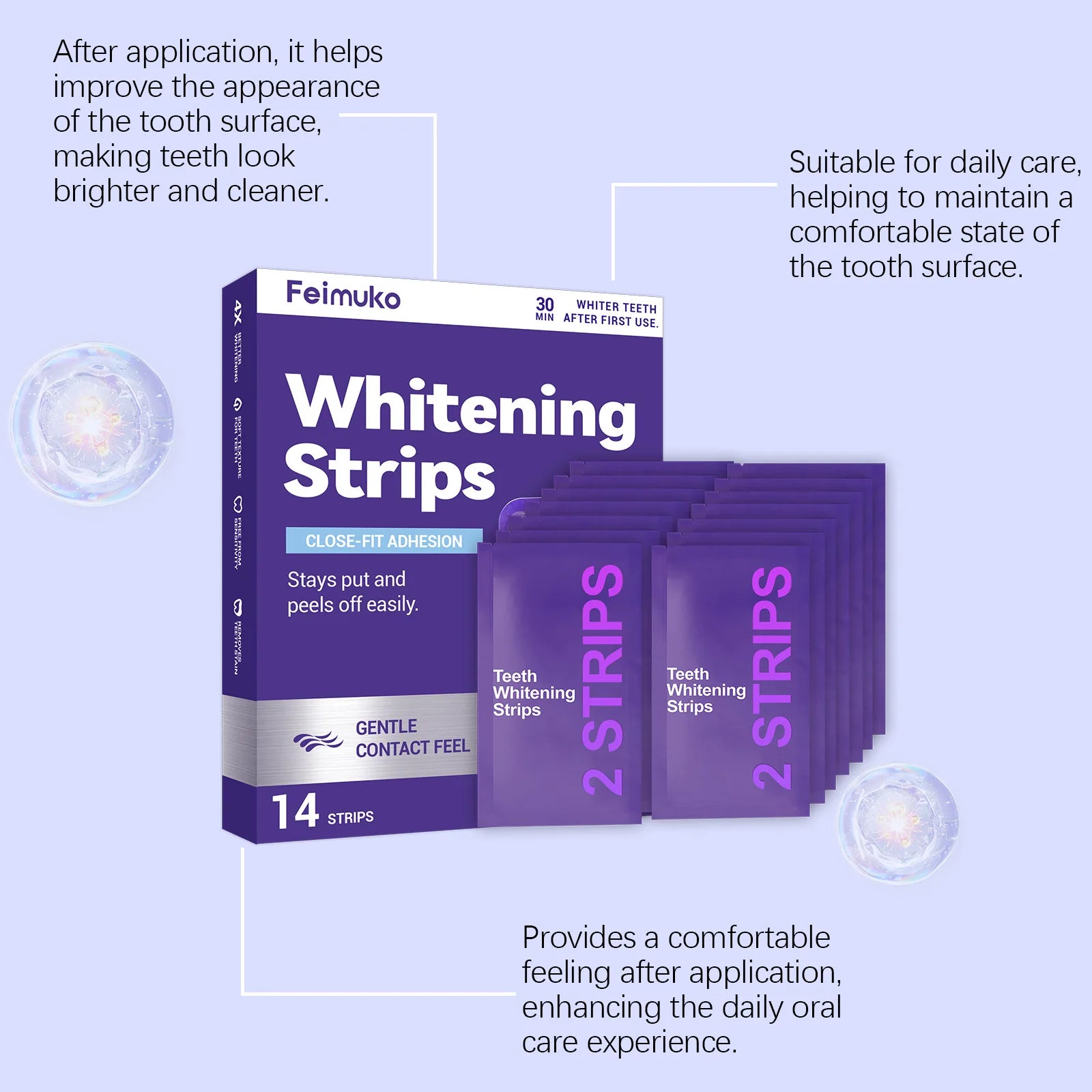 Teeth Whitening Purple Smile Strips