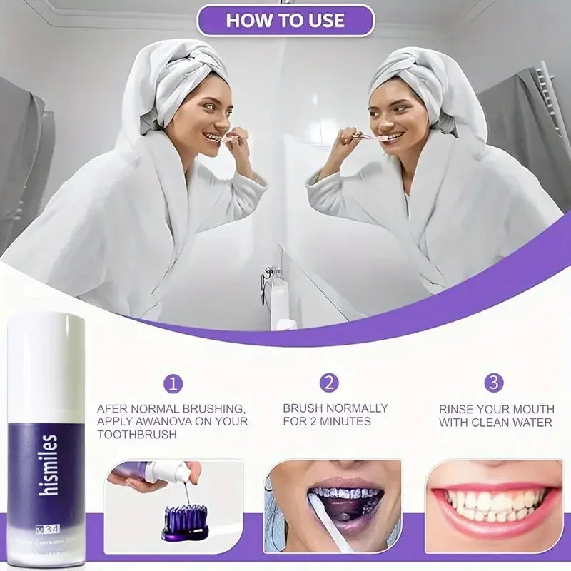Teeth Whitening Purple Bright Smile Toothpaste